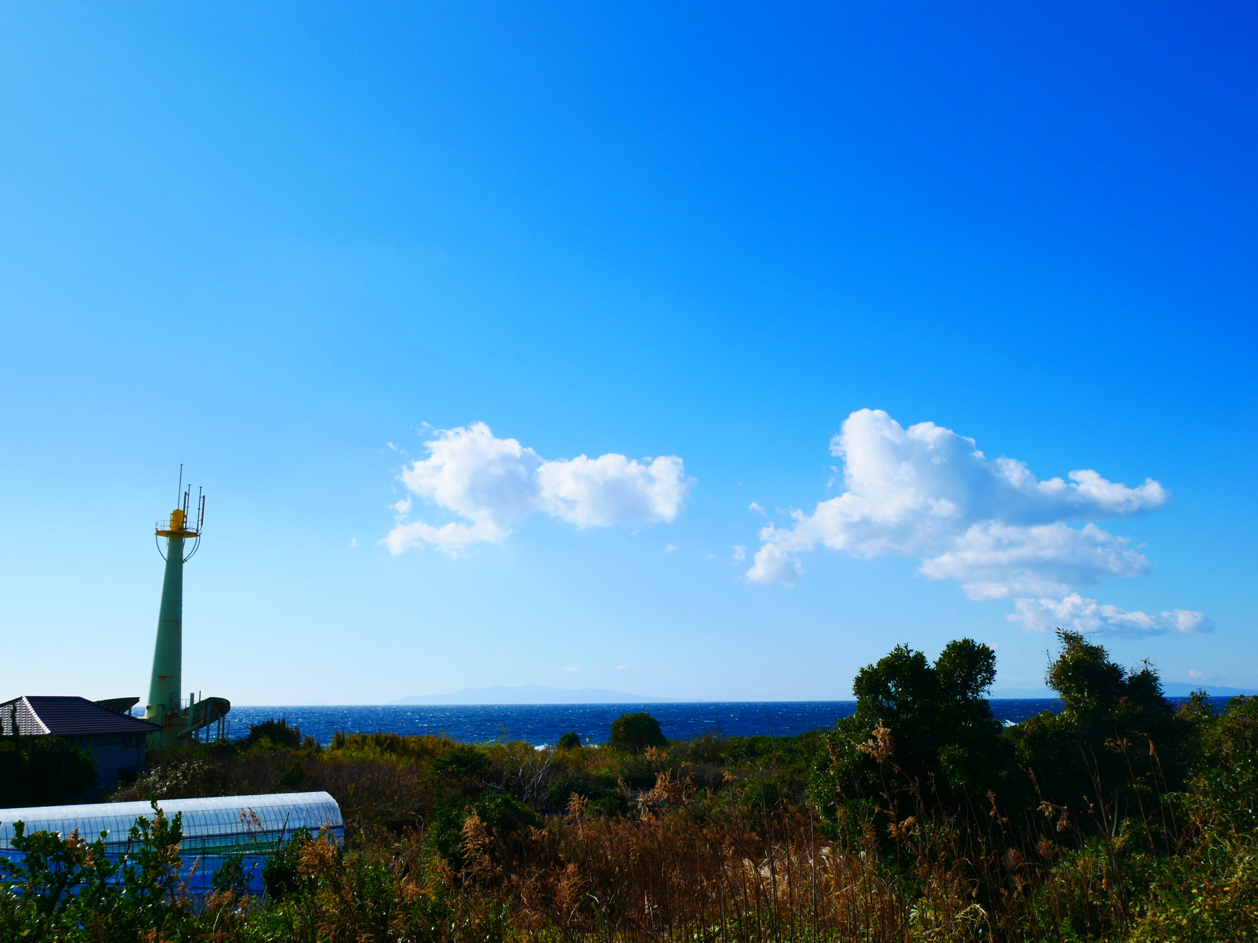 晴れの日は大島が見える！館山市伊戸 土地110坪　太平洋オーシャンビュー